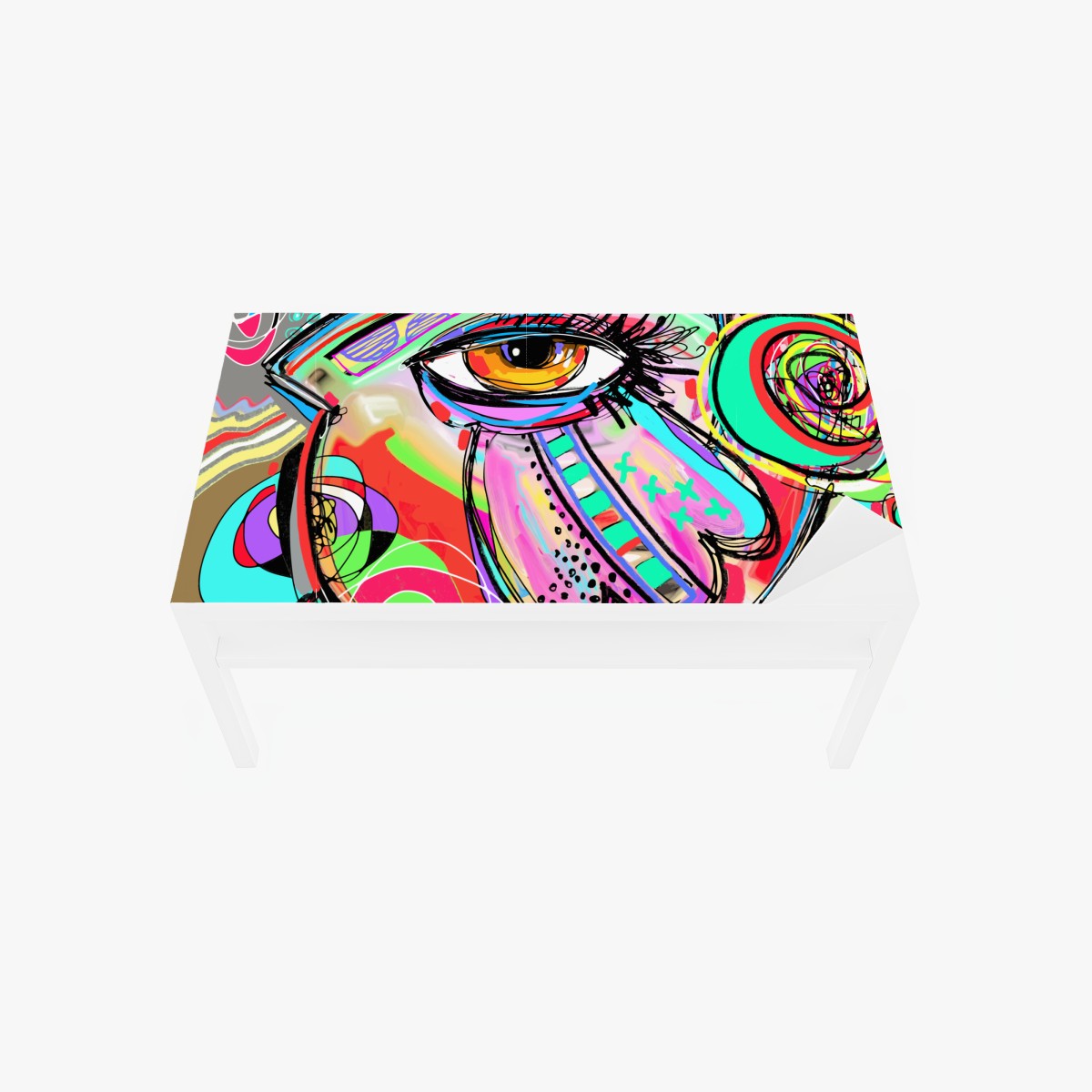Tischaufkleber und Schreibtischaufkleber lebhaftes abstraktes auge im pop-art stil – Wallnifity®