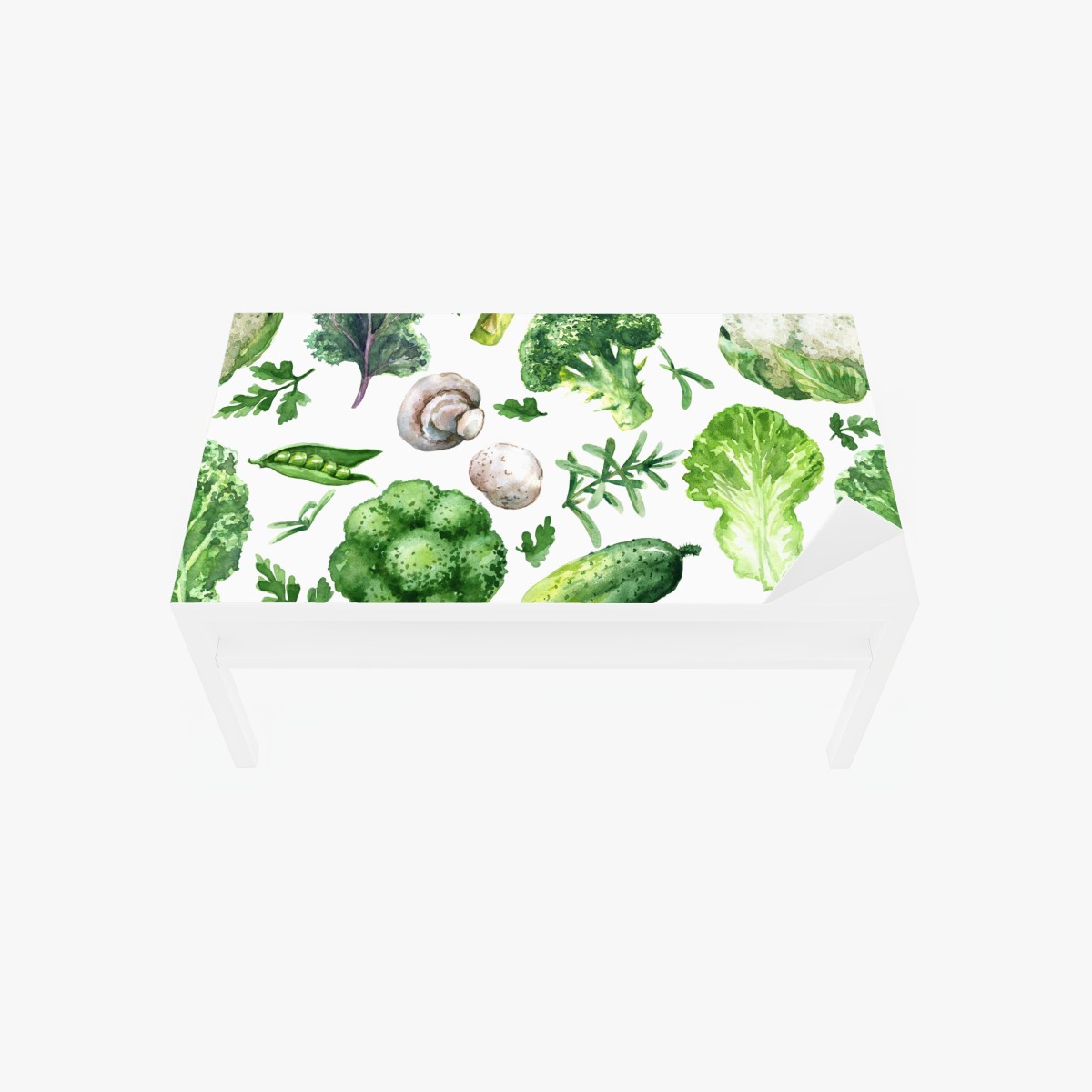 Tischaufkleber und Schreibtischaufkleber aquarellmuster grünes gemüse – Wallnifity®