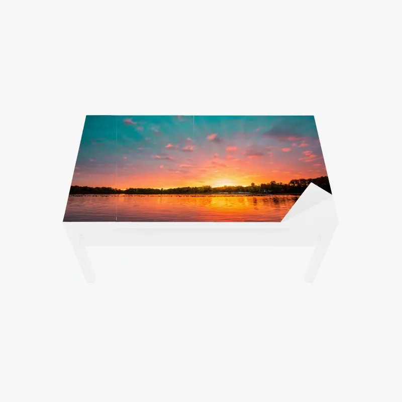 Tischaufkleber und Schreibtischaufkleber Miami sonnenuntergang skyline – Wallnifity®