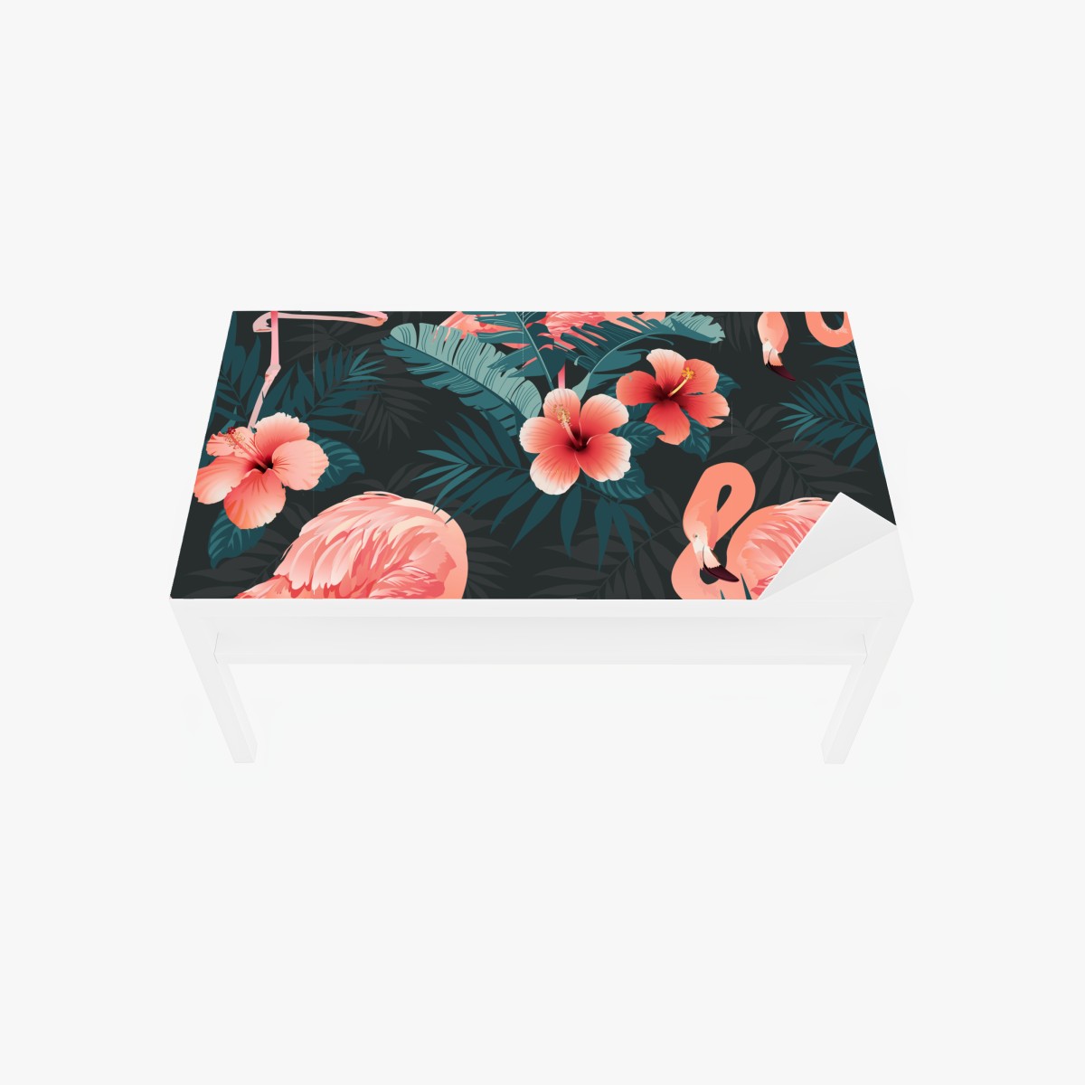 Tischaufkleber und Schreibtischaufkleber tropisches muster mit rosa flamingos – Wallnifity®