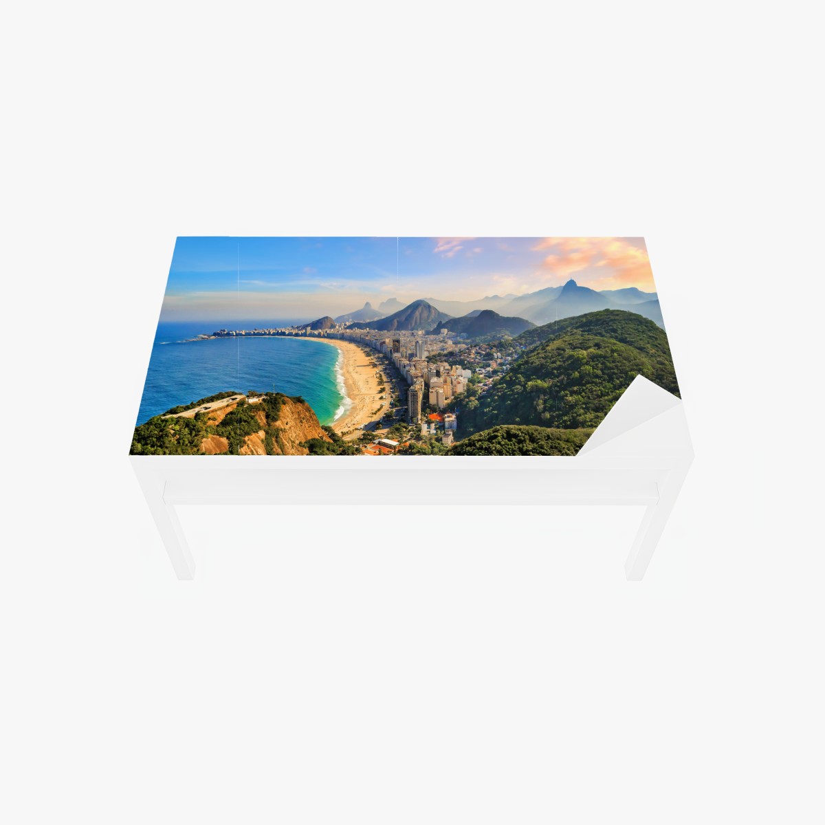 Tischaufkleber und Schreibtischaufkleber Copacabana und Ipanema luftaufnahme panorama – Wallnifity®