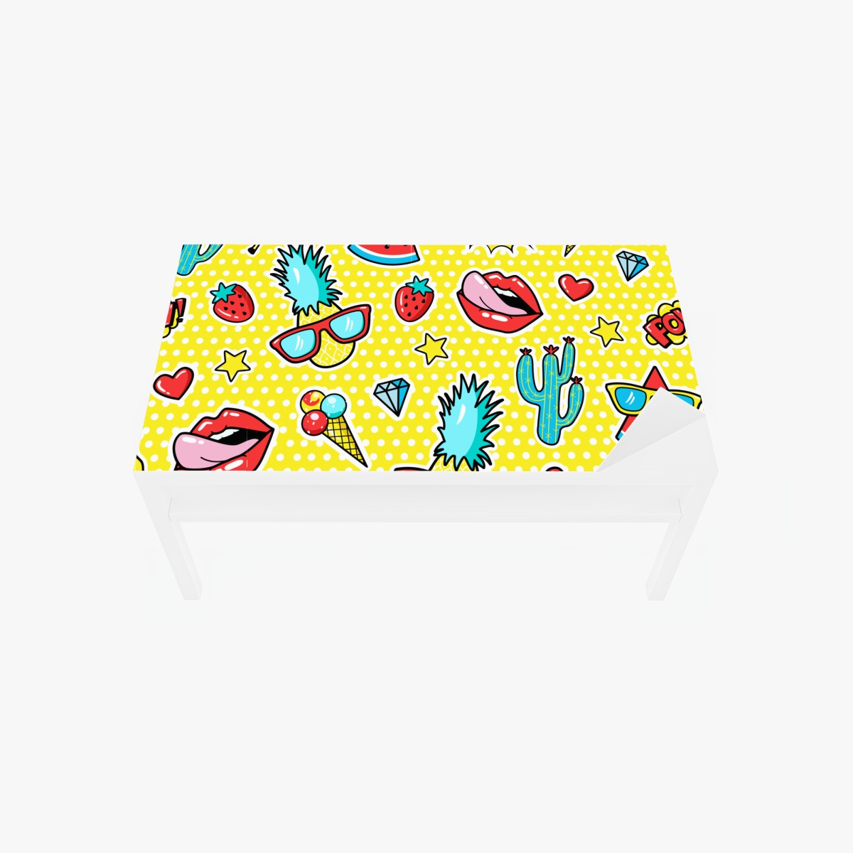 Tischaufkleber und Schreibtischaufkleber buntes pop-art aufklebermuster – Wallnifity®