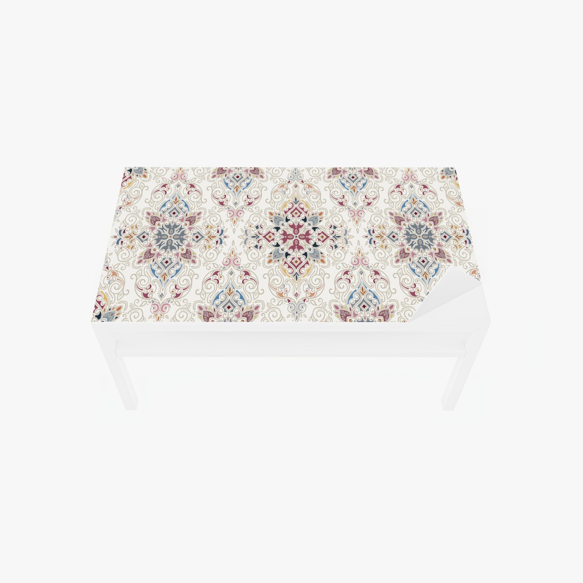 Tischaufkleber und Schreibtischaufkleber ornamentales vintage-damastmuster – Wallnifity®
