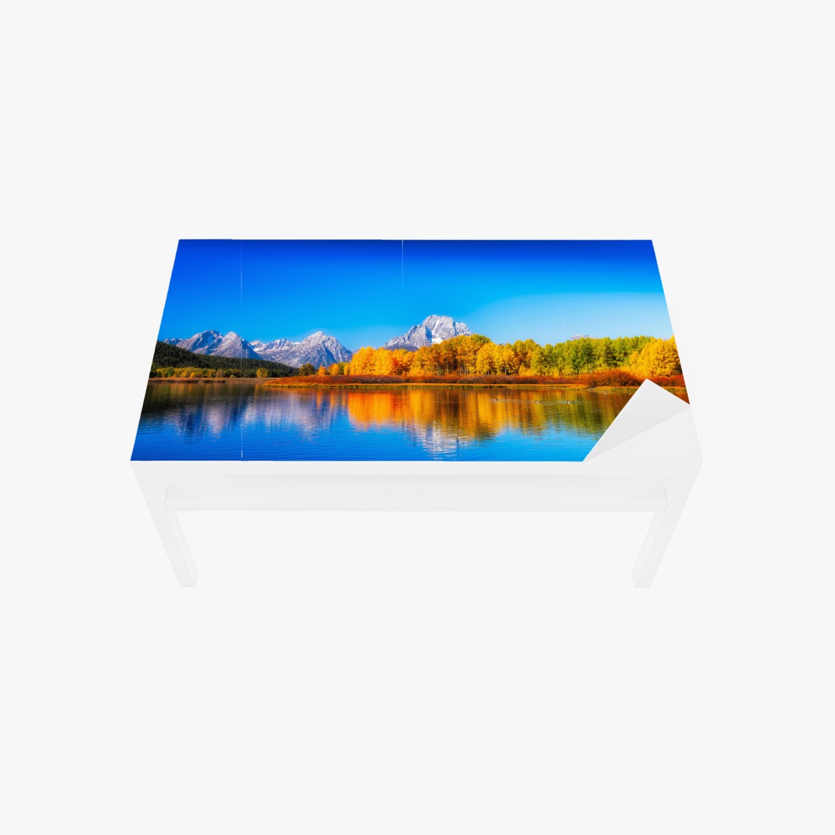 Tischaufkleber und Schreibtischaufkleber herbstliche berge und seenlandschaft – Wallnifity®