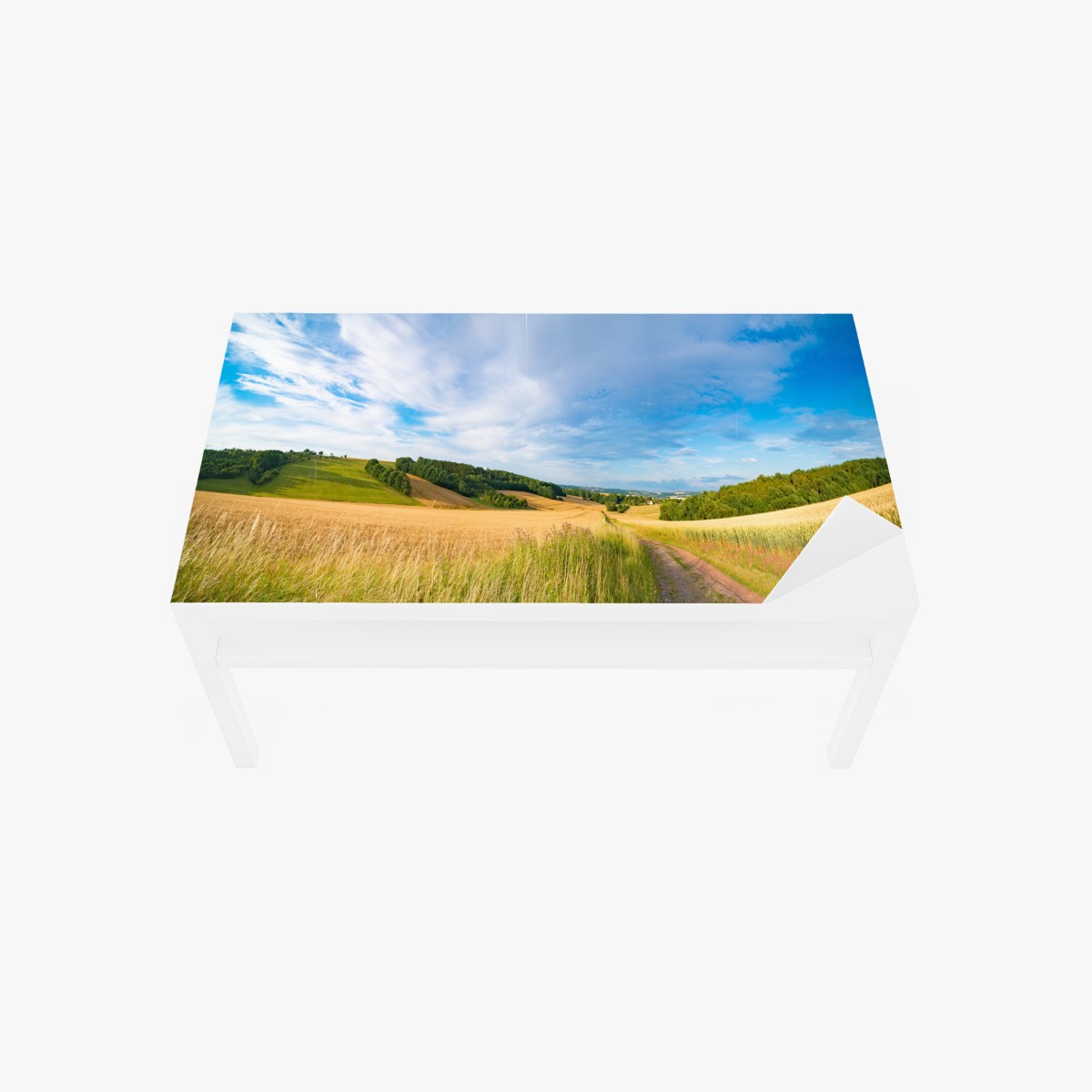 Tischaufkleber und Schreibtischaufkleber morgendliche weizenlandschaft in Kansas – Wallnifity®