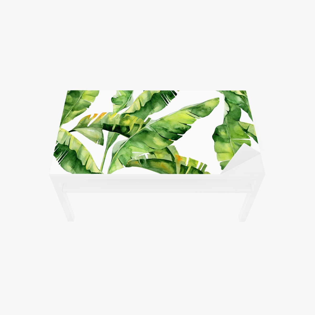 Tischaufkleber und Schreibtischaufkleber tropisches bananenblatt aquarellmuster – Wallnifity®