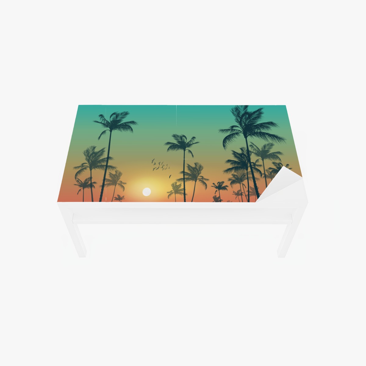 Tischaufkleber und Schreibtischaufkleber tropischer sonnenuntergang mit palmensilhouetten – Wallnifity®
