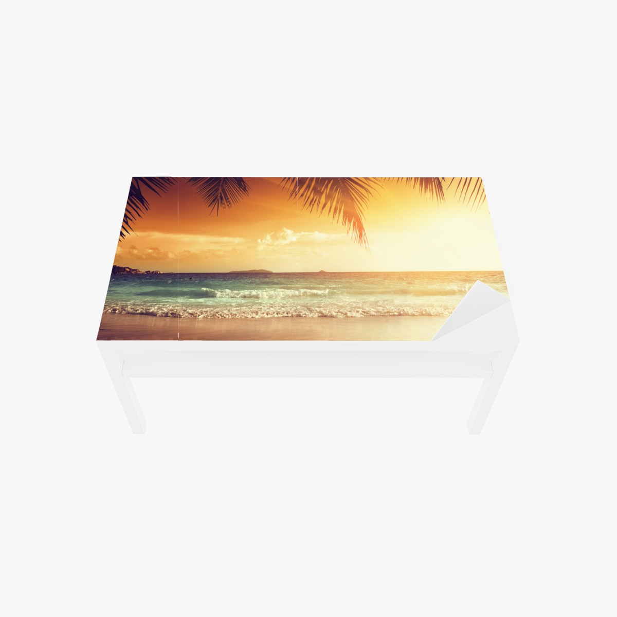 Tischaufkleber und Schreibtischaufkleber strand bei sonnenuntergang in der Karibik – Wallnifity®