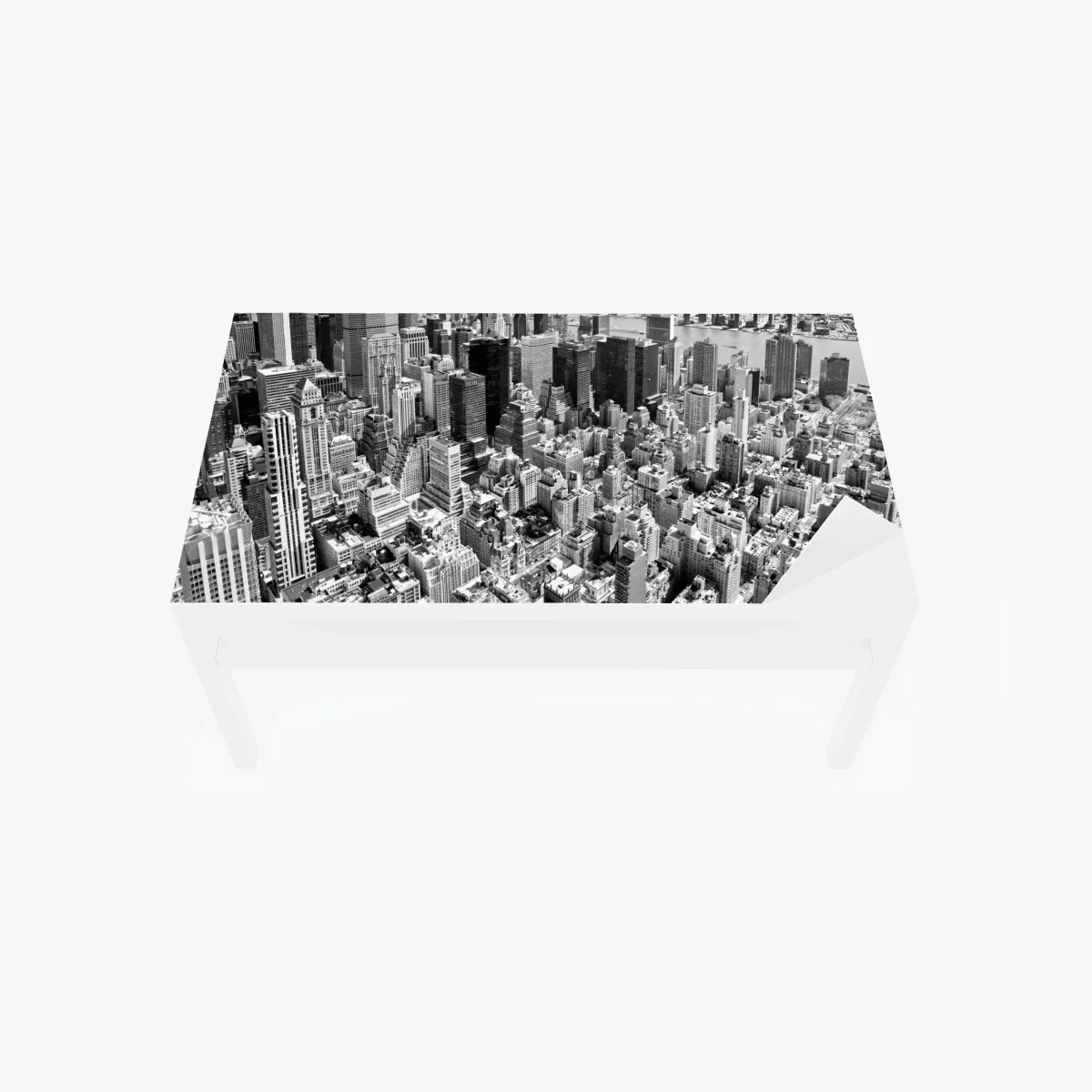 Tischaufkleber und Schreibtischaufkleber luftaufnahme der skyline von Manhattan in schwarzweiß – Wallnifity®
