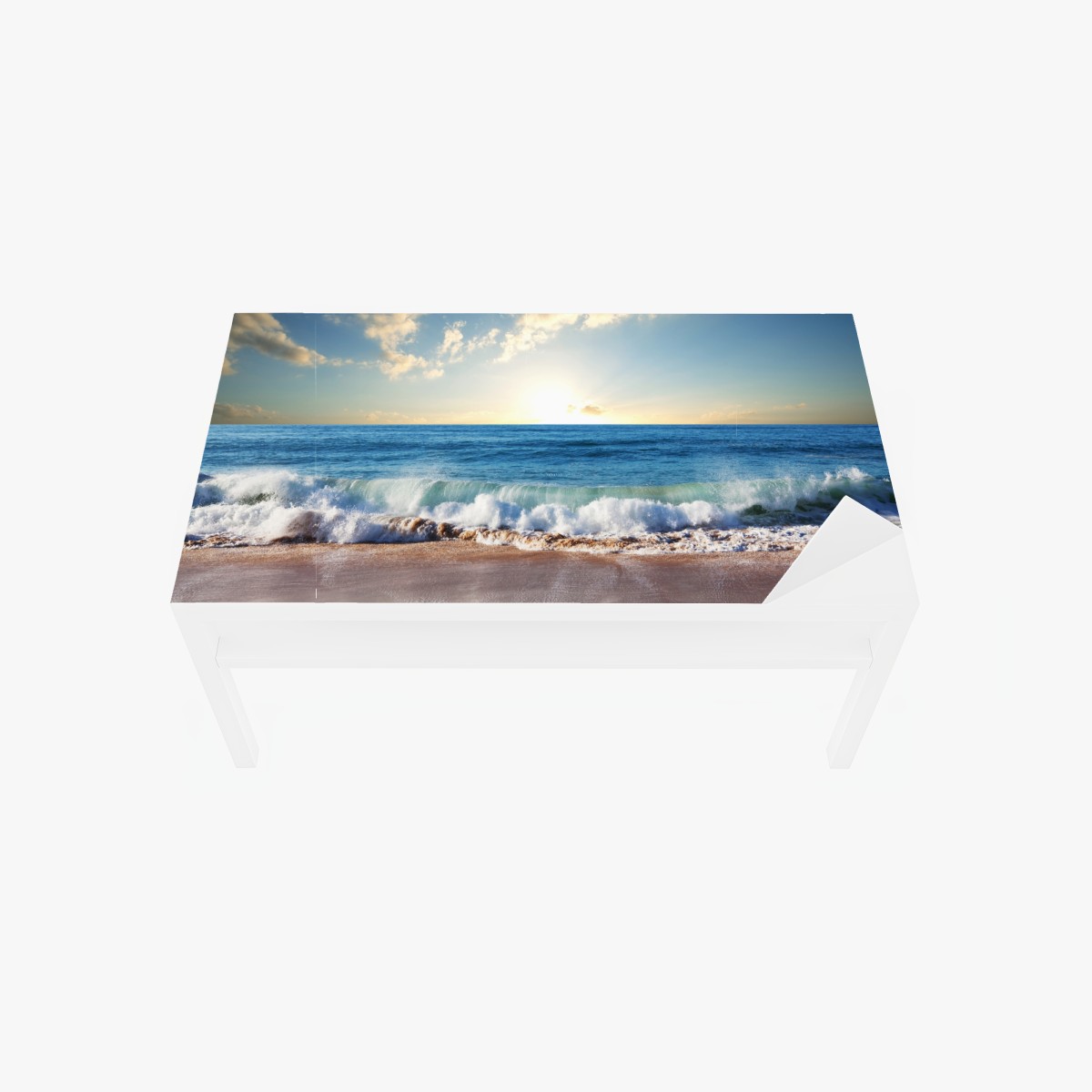 Tischaufkleber und Schreibtischaufkleber ruhiger sonnenuntergang am strand – Wallnifity®
