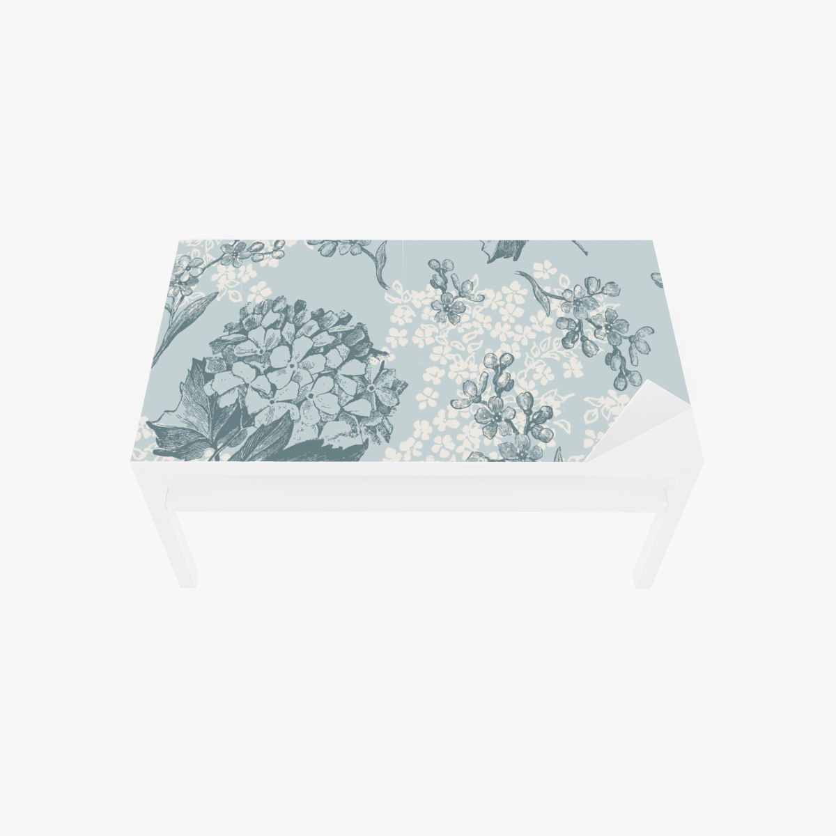 Tischaufkleber und Schreibtischaufkleber zartes pastell hortensienmuster – Wallnifity®