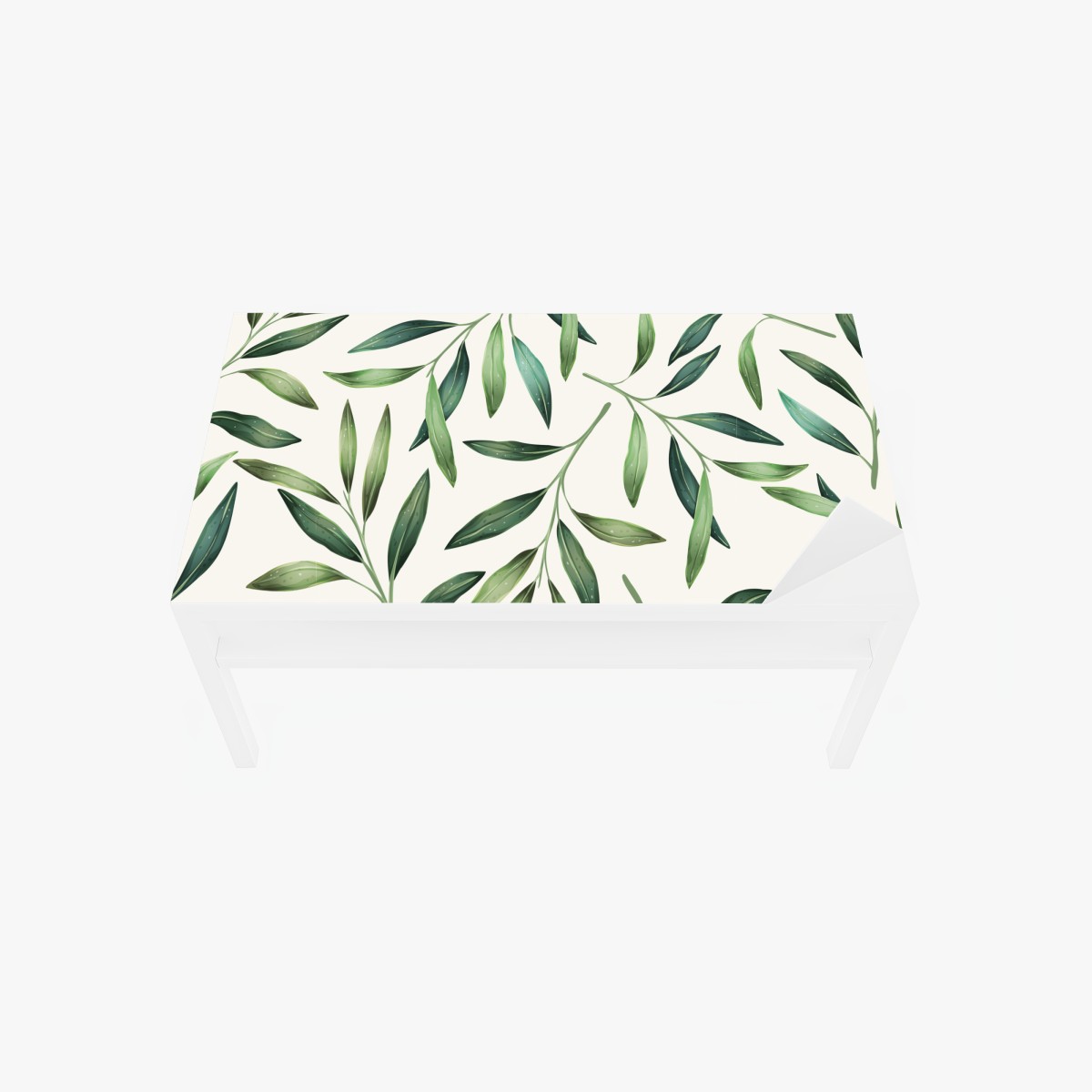 Tischaufkleber und Schreibtischaufkleber grünes aquarell blättermuster – Wallnifity®