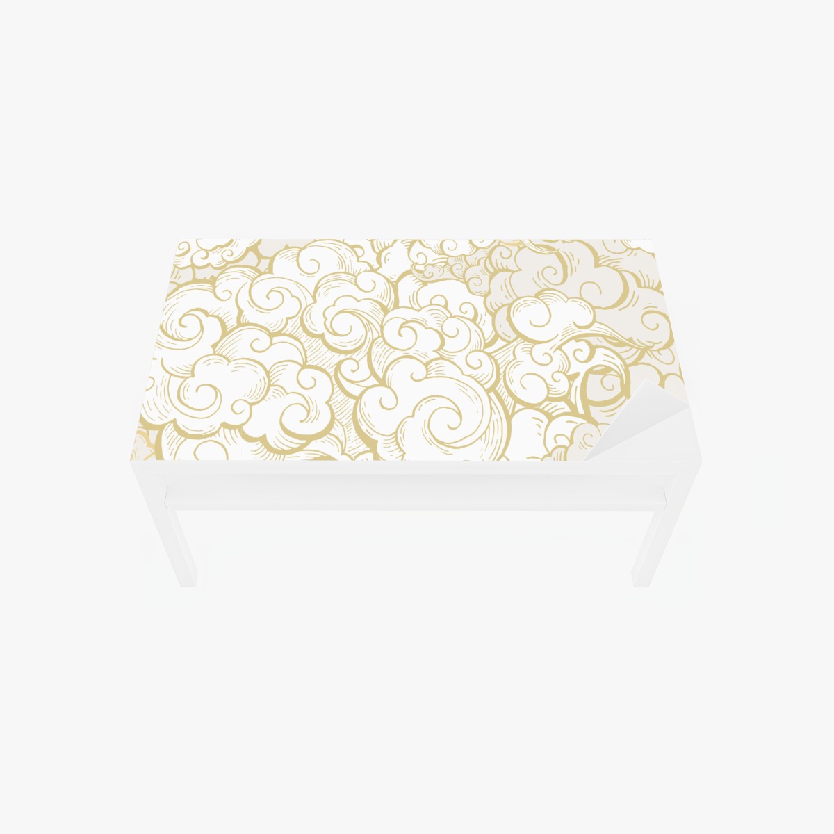 Tischaufkleber und Schreibtischaufkleber goldenes ornamentales wolkenmuster – Wallnifity®