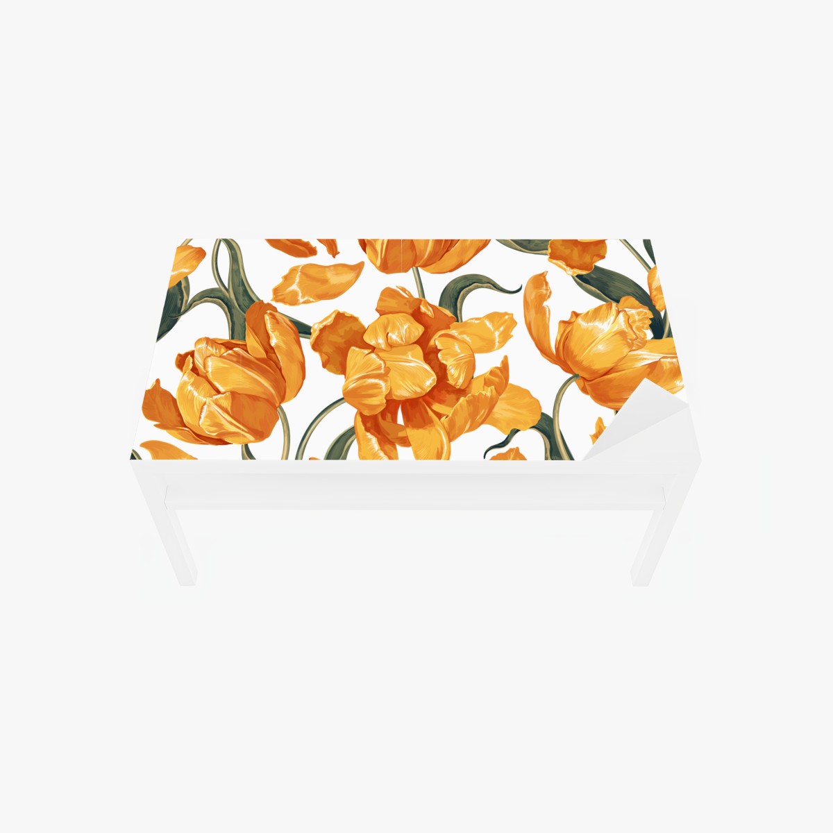 Tischaufkleber und Schreibtischaufkleber muster mit lebhaften orangen tulpen – Wallnifity®