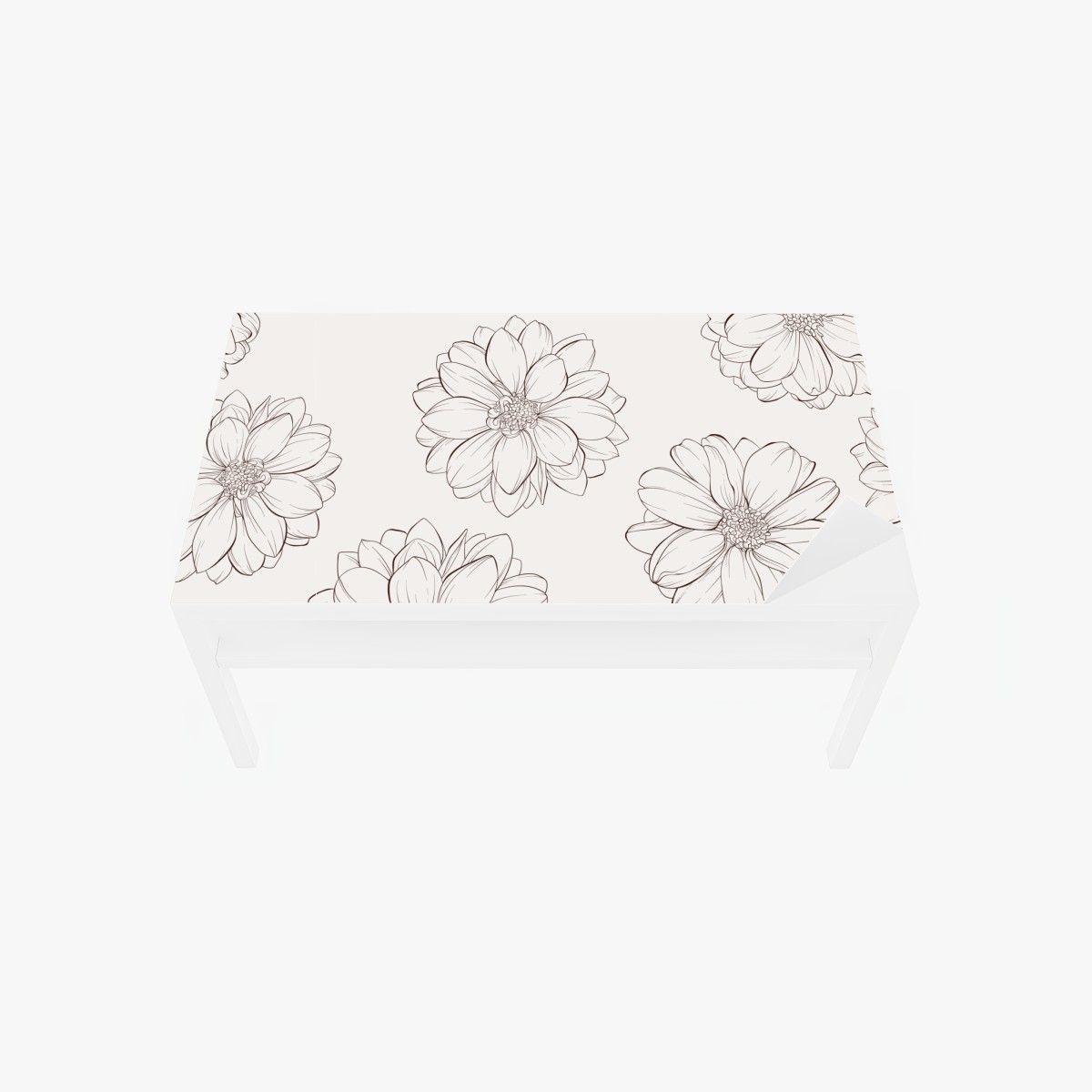 Tischaufkleber und Schreibtischaufkleber zartes blumenmuster in beige – Wallnifity®