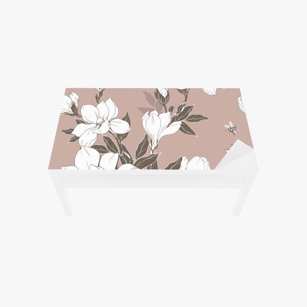 Tischaufkleber und Schreibtischaufkleber zartes magnolienmuster – Wallnifity®