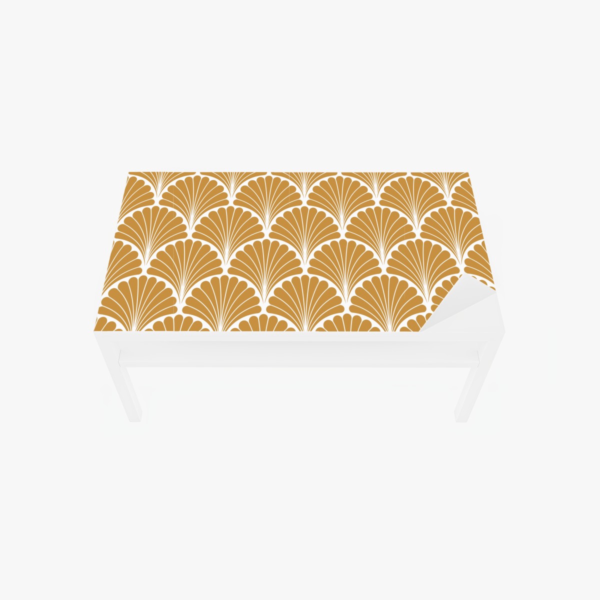 Tischaufkleber und Schreibtischaufkleber goldenes fächermuster im art-deco-stil – Wallnifity®
