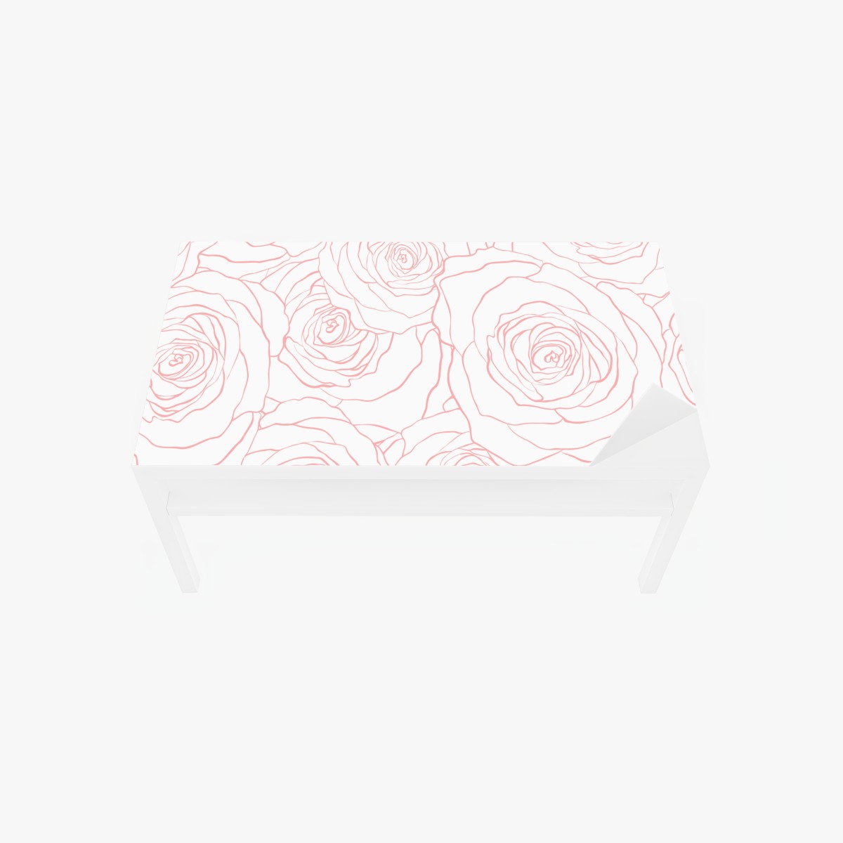 Tischaufkleber und Schreibtischaufkleber zartes muster rosa rosen – Wallnifity®
