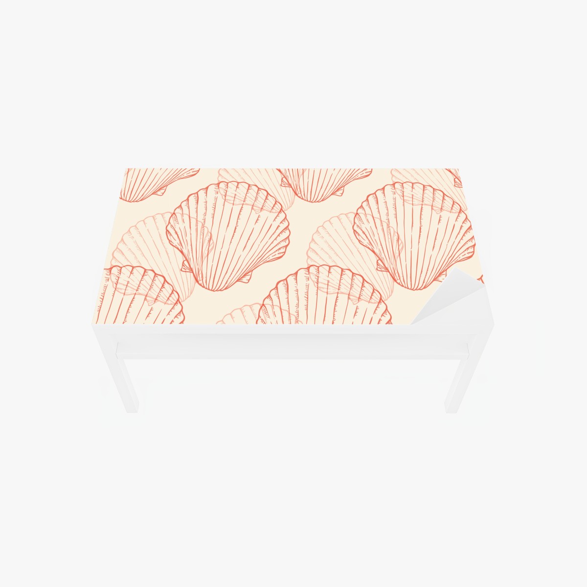 Tischaufkleber und Schreibtischaufkleber korallenfarbiges muschelmuster – Wallnifity®