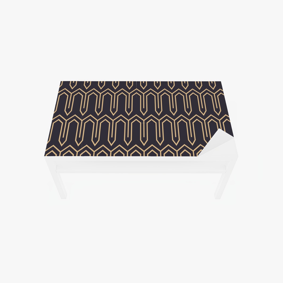Tischaufkleber und Schreibtischaufkleber art deco geometrisches muster in gold und schwarz – Wallnifity®