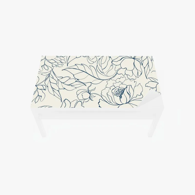 Tischaufkleber und Schreibtischaufkleber zarte pastellblumen im botanischen stil – Wallnifity®