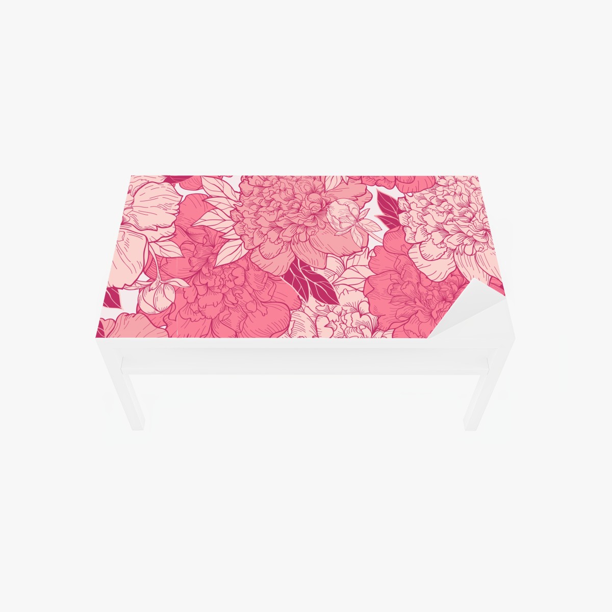 Tischaufkleber und Schreibtischaufkleber rosa pfingstrosenmuster – Wallnifity®