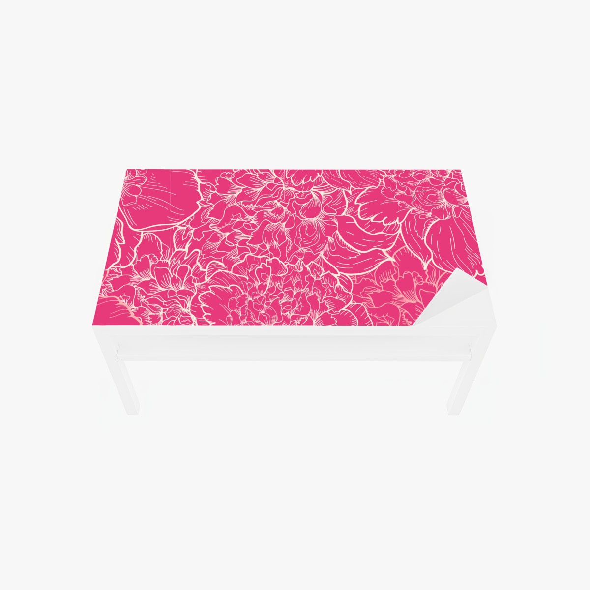 Tischaufkleber und Schreibtischaufkleber leuchtendes rosa pfingstrosenmuster – Wallnifity®