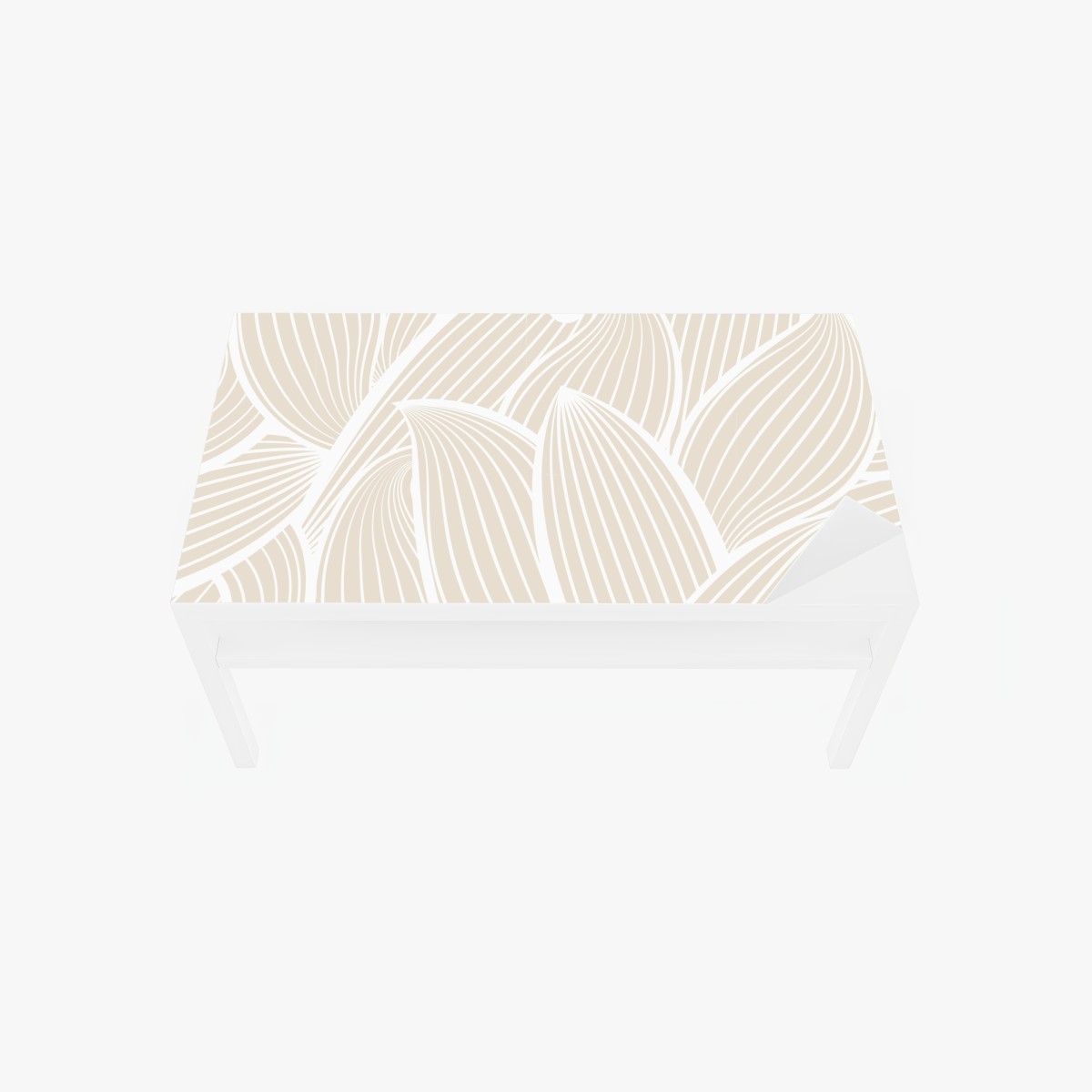 Tischaufkleber und Schreibtischaufkleber zartes beige botanisches muster – Wallnifity®