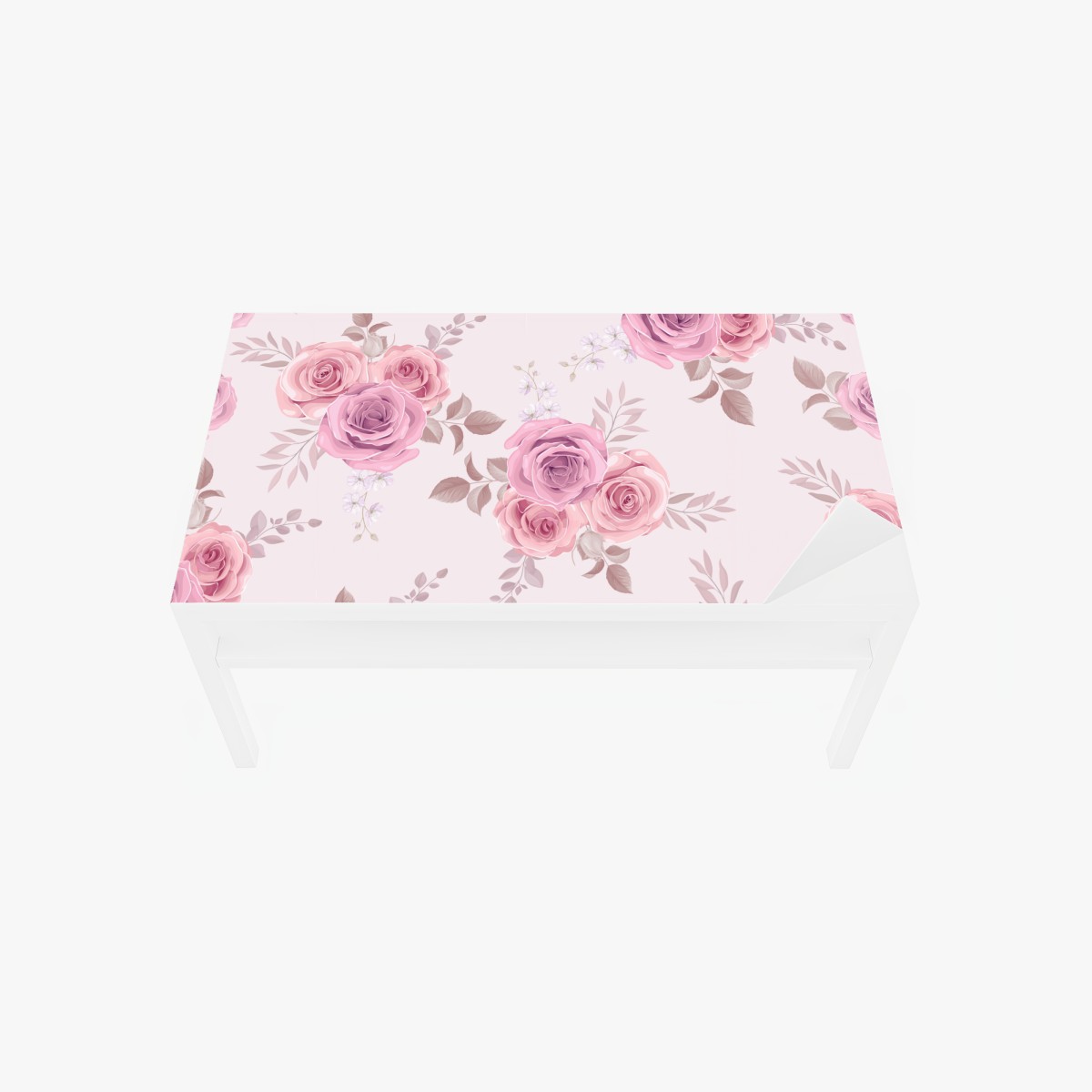 Tischaufkleber und Schreibtischaufkleber zartes rosa rosenmuster – Wallnifity®