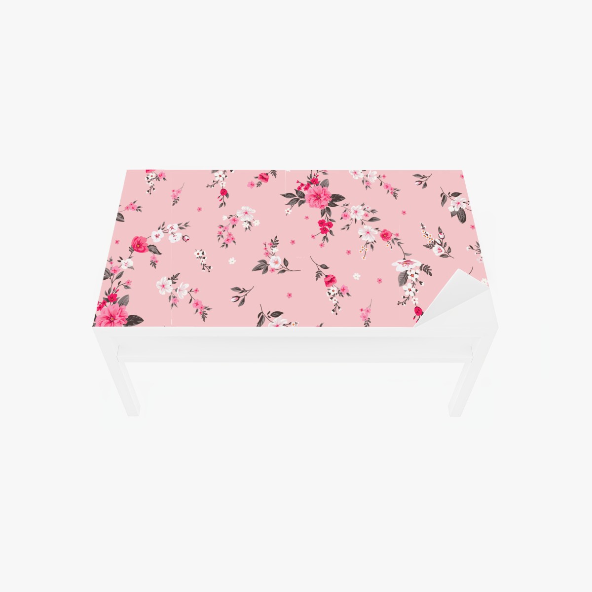 Tischaufkleber und Schreibtischaufkleber zartes rosa blumenmuster – Wallnifity®