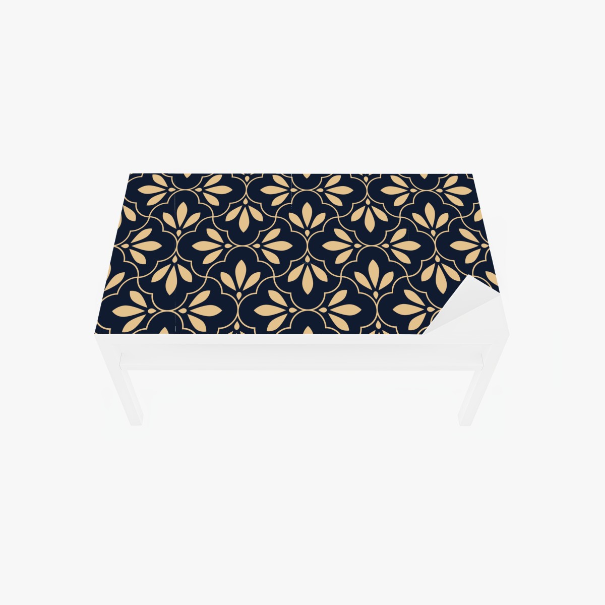 Tischaufkleber und Schreibtischaufkleber marineblau-beige ornament – Wallnifity®