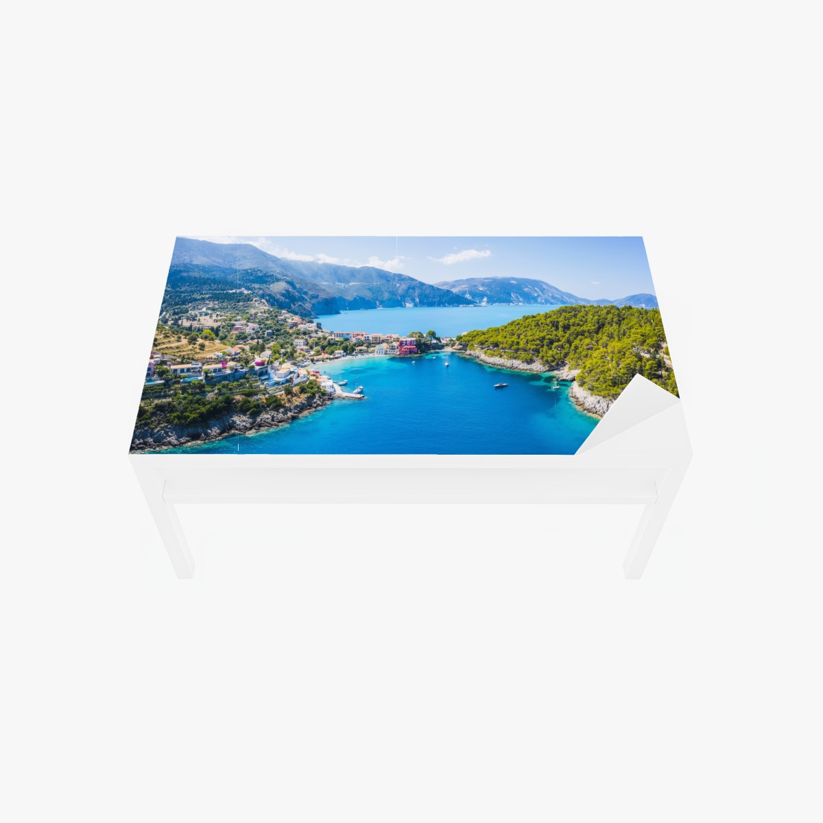 Tischaufkleber und Schreibtischaufkleber sonnige bucht mit türkisfarbenem wasser – Wallnifity®