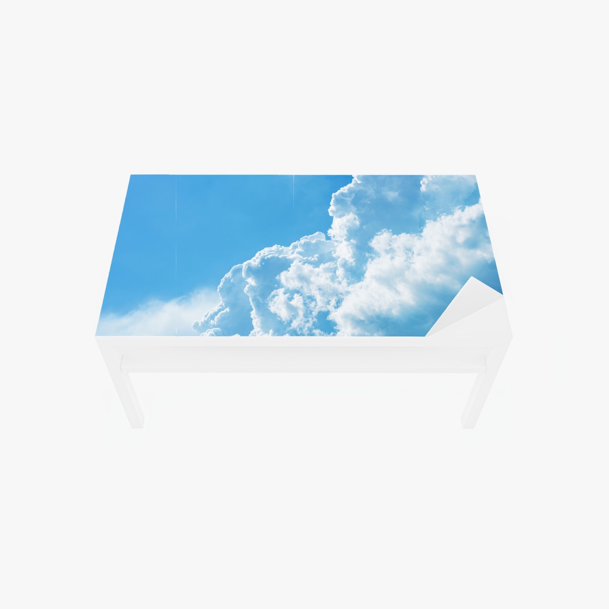 Tischaufkleber und Schreibtischaufkleber sanfter blauer himmel mit fluffigen wolken – Wallnifity®