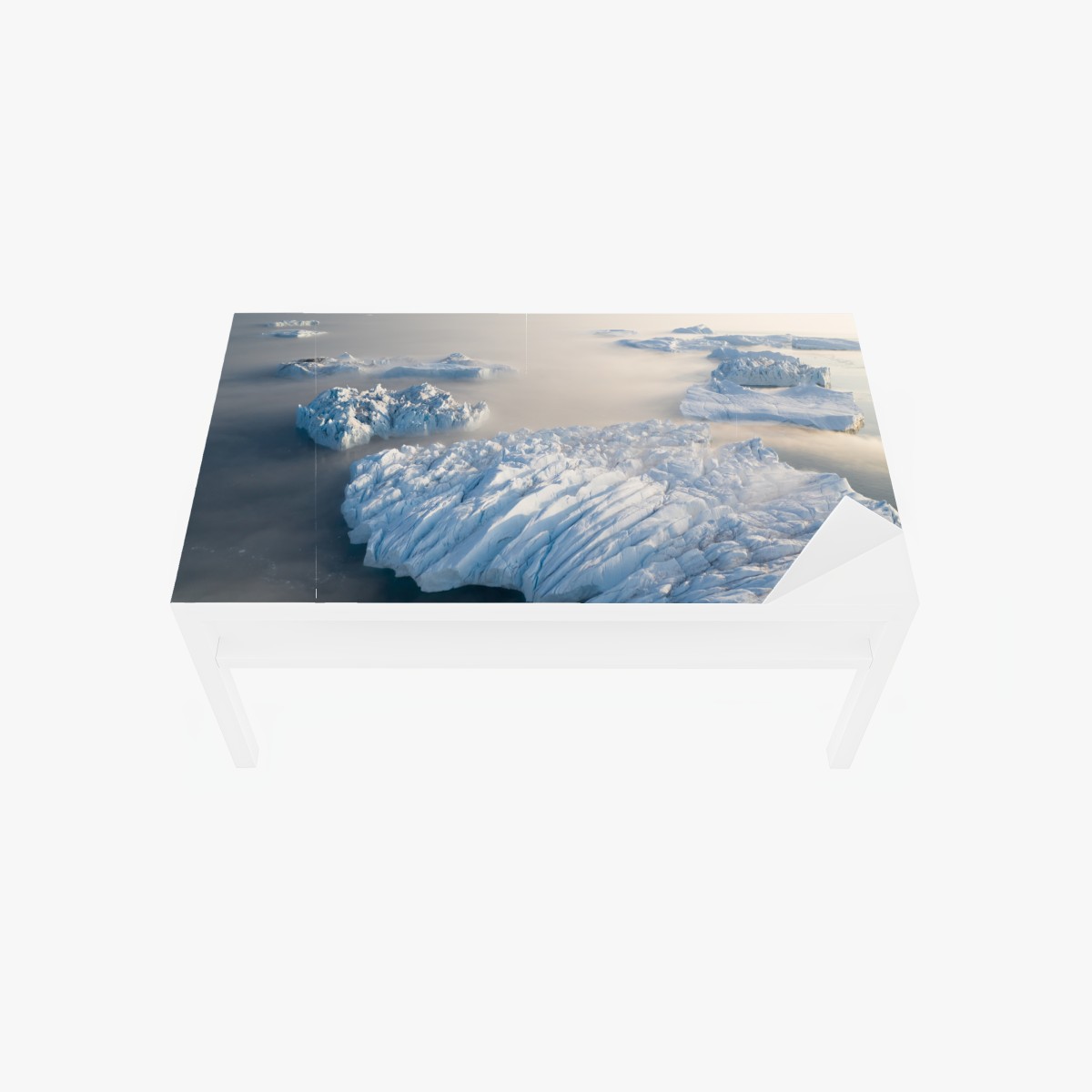 Tischaufkleber und Schreibtischaufkleber nebelige eisberglandschaft – Wallnifity®