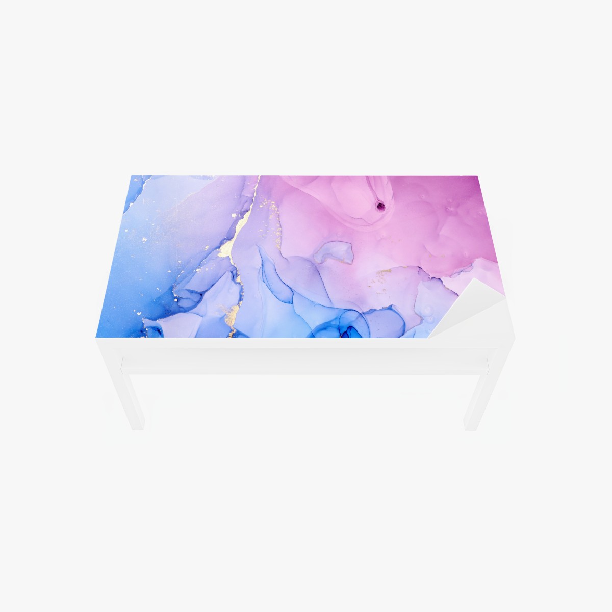 Tischaufkleber und Schreibtischaufkleber rosa und blaue marmorierte abstraktion – Wallnifity®