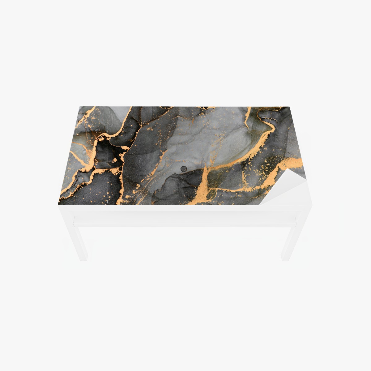 Tischaufkleber und Schreibtischaufkleber rauchiger grauer marmor mit goldenen adern – Wallnifity®