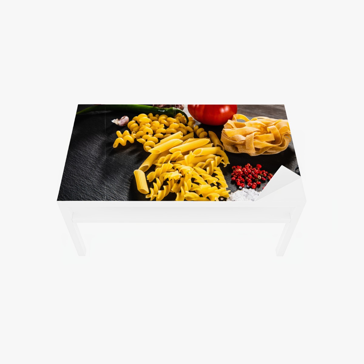 Tischaufkleber und Schreibtischaufkleber verschiedene trockene nudeln und frische zutaten – Wallnifity®