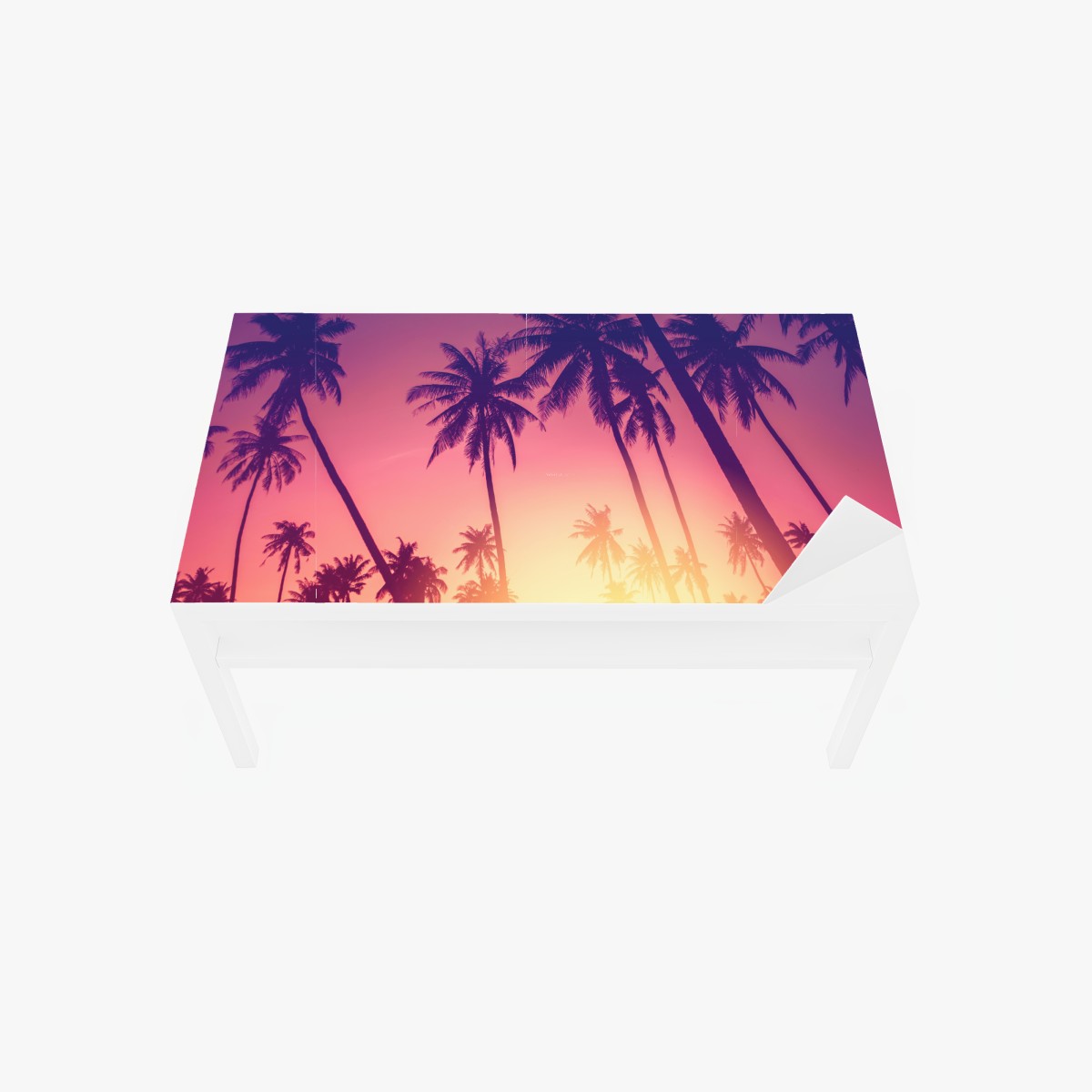 Tischaufkleber und Schreibtischaufkleber tropischer sonnenuntergang mit palmensilhouette – Wallnifity®