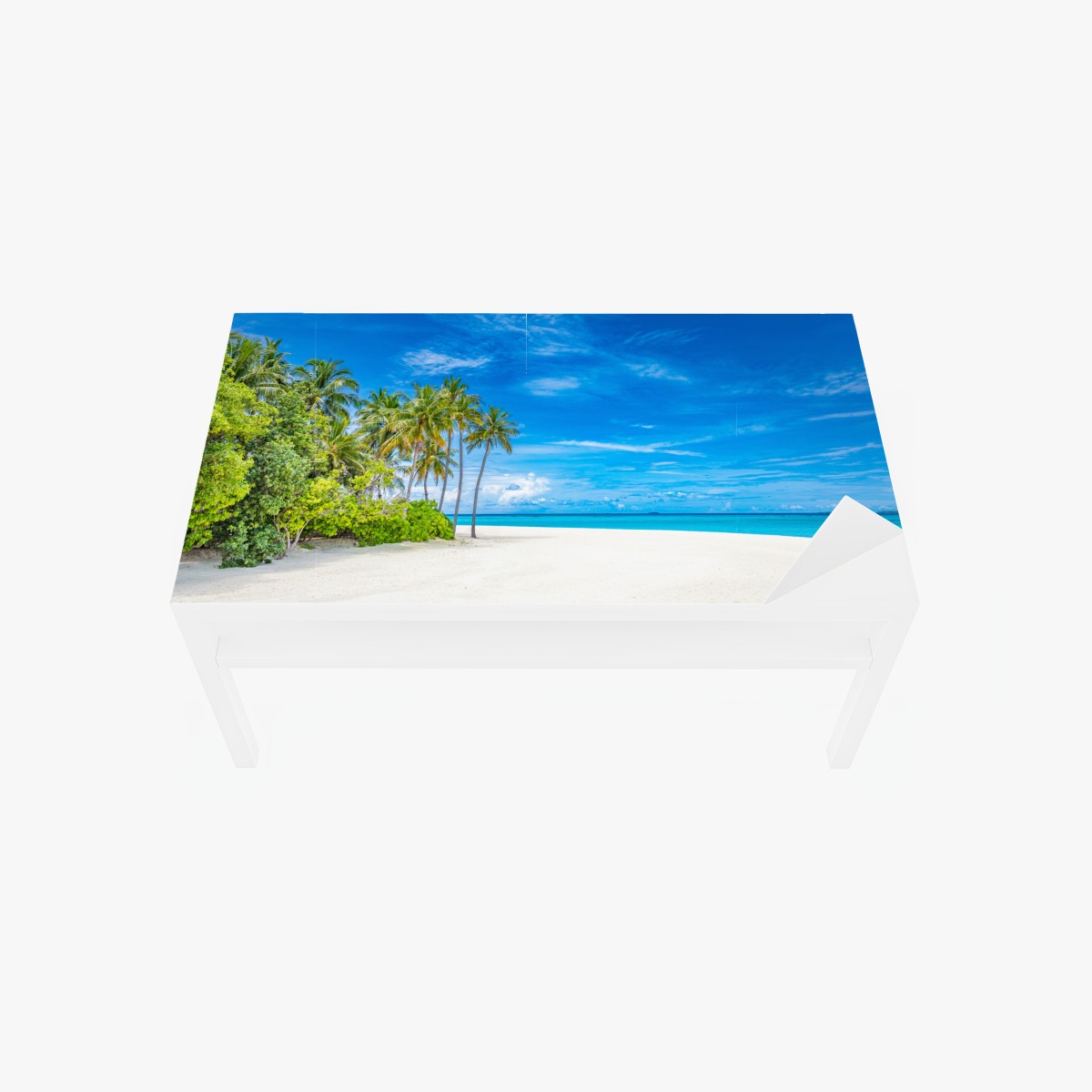 Tischaufkleber und Schreibtischaufkleber tropischer strand mit palmen – Wallnifity®