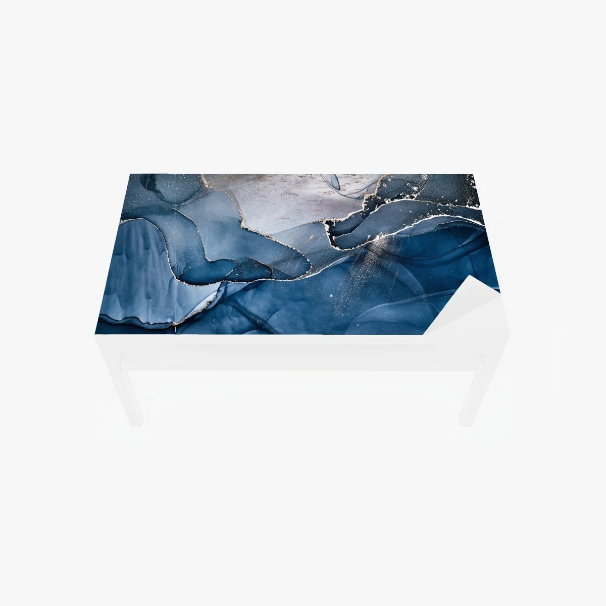 Tischaufkleber und Schreibtischaufkleber tiefblauer marmor abstrakt – Wallnifity®