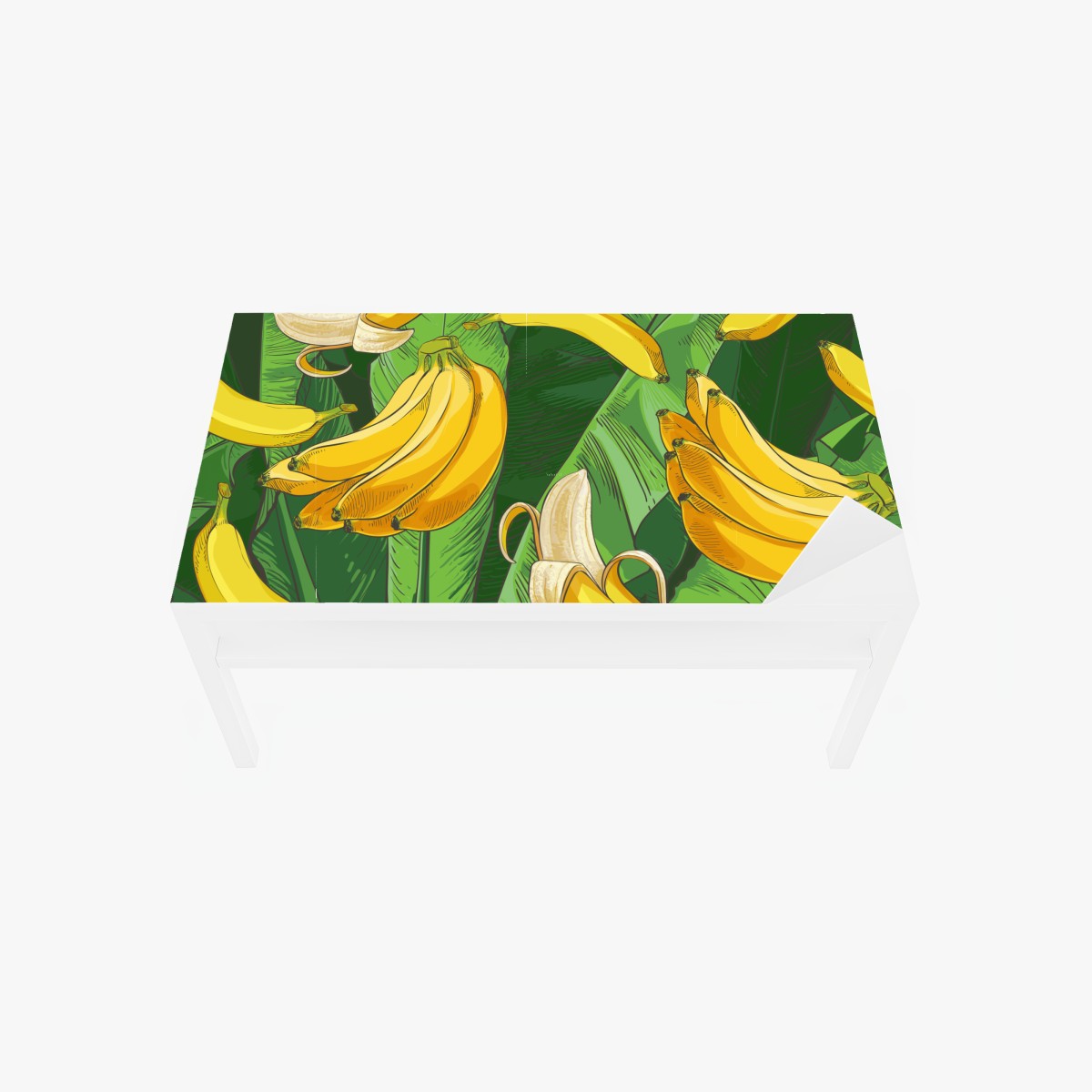 Tischaufkleber und Schreibtischaufkleber tropisches bananenmuster mit bananenblättern – Wallnifity®