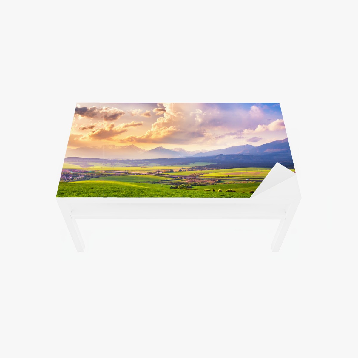 Tischaufkleber und Schreibtischaufkleber frühlingshafte panoramalandschaft der Tatra, Slowakei – Wallnifity®
