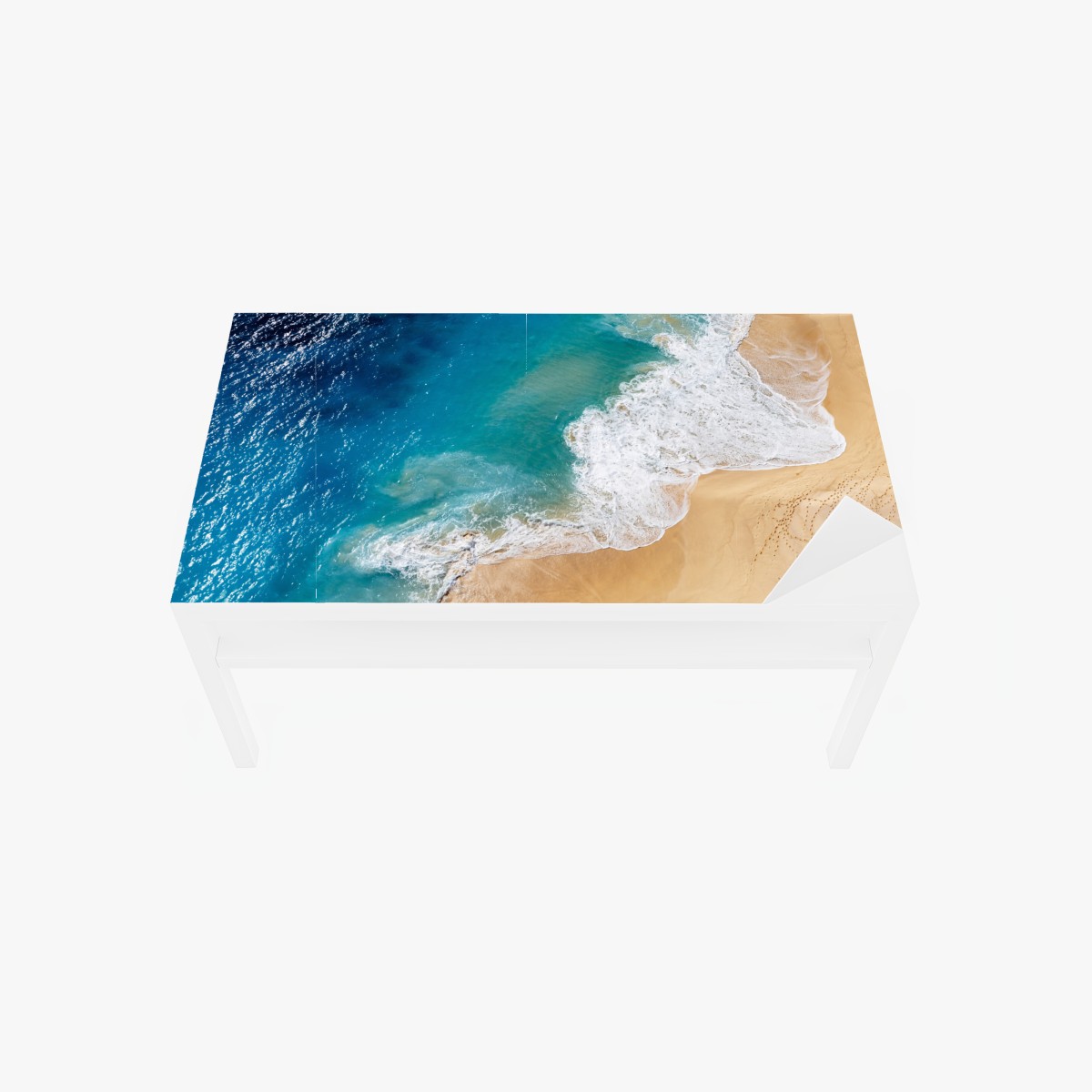 Tischaufkleber und Schreibtischaufkleber luftaufnahme türkisfarbener strand – Wallnifity®