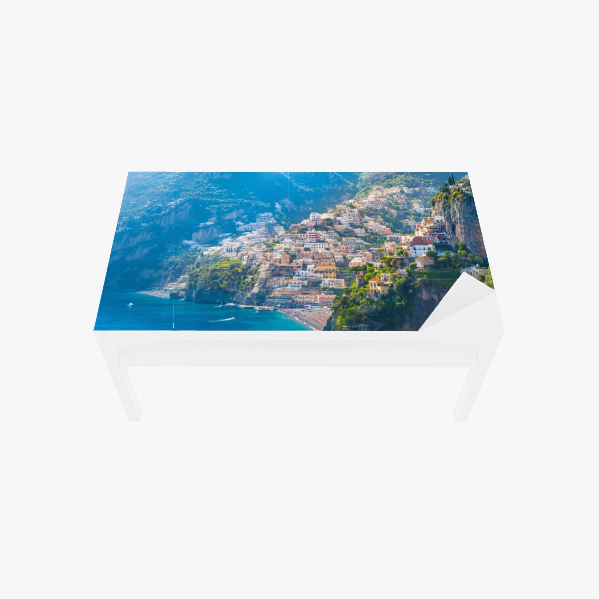 Tischaufkleber und Schreibtischaufkleber Positano: buntes küstendorf an der Amalfiküste – Wallnifity®