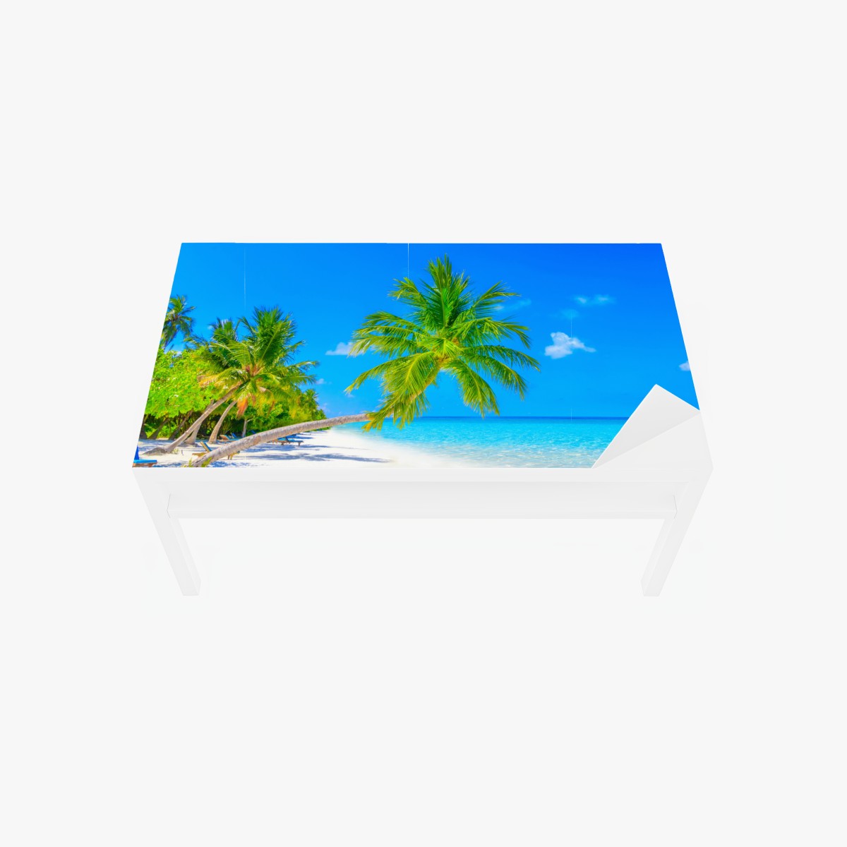 Tischaufkleber und Schreibtischaufkleber traumhafte strandlandschaft auf den Malediven – Wallnifity®