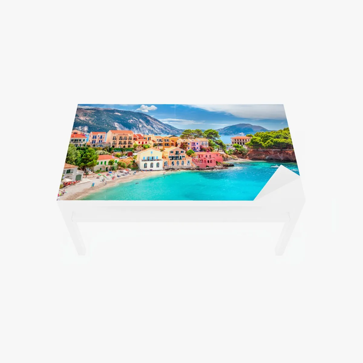Tischaufkleber und Schreibtischaufkleber Assos küstenblick, Kefalonia – Wallnifity®