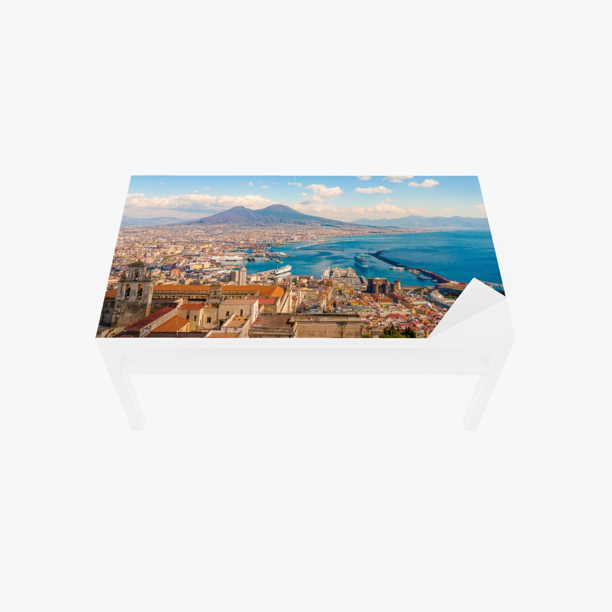 Tischaufkleber und Schreibtischaufkleber panorama von Neapel mit dem Vesuv – Wallnifity®