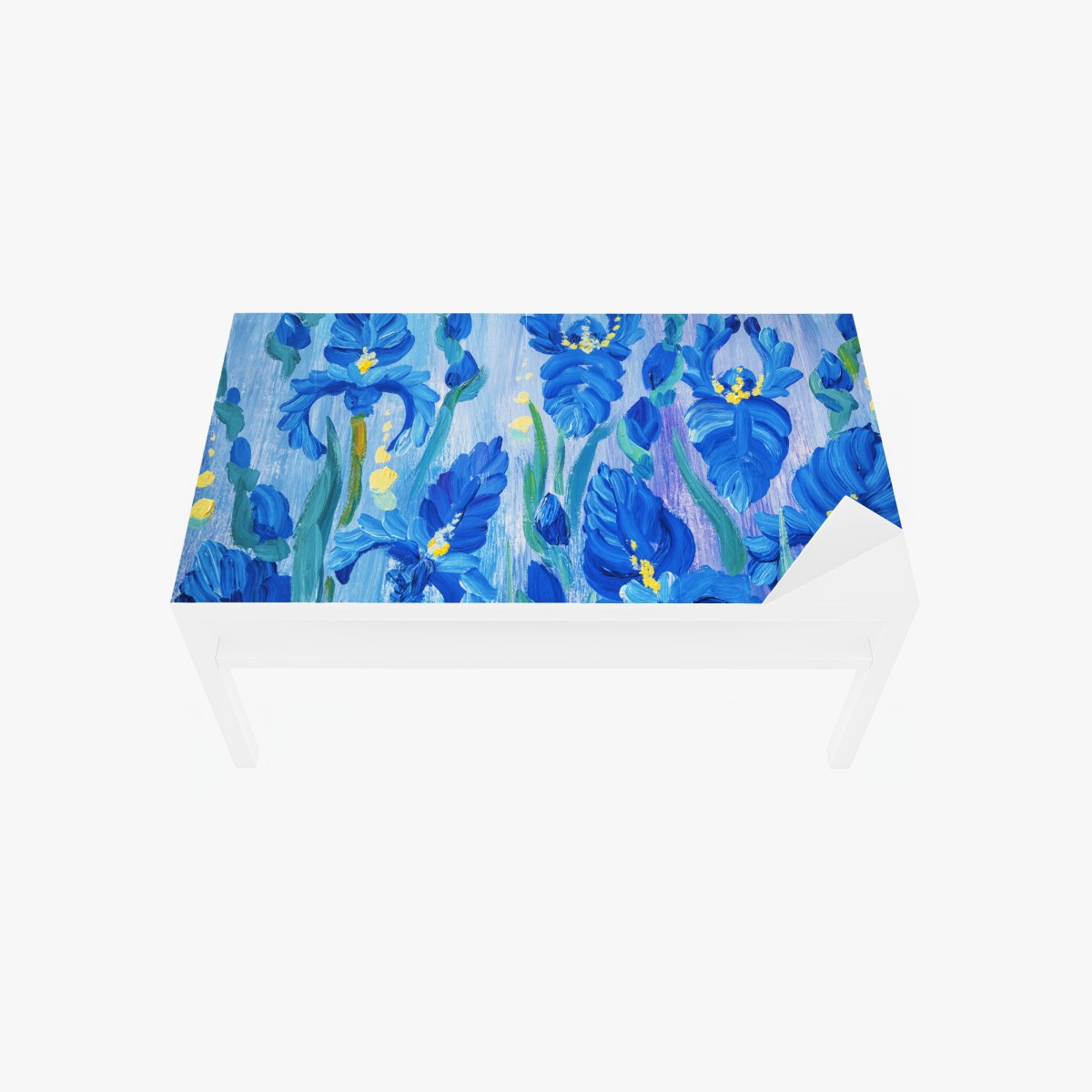 Tischaufkleber und Schreibtischaufkleber lebendiger blauer iris-bund – Wallnifity®