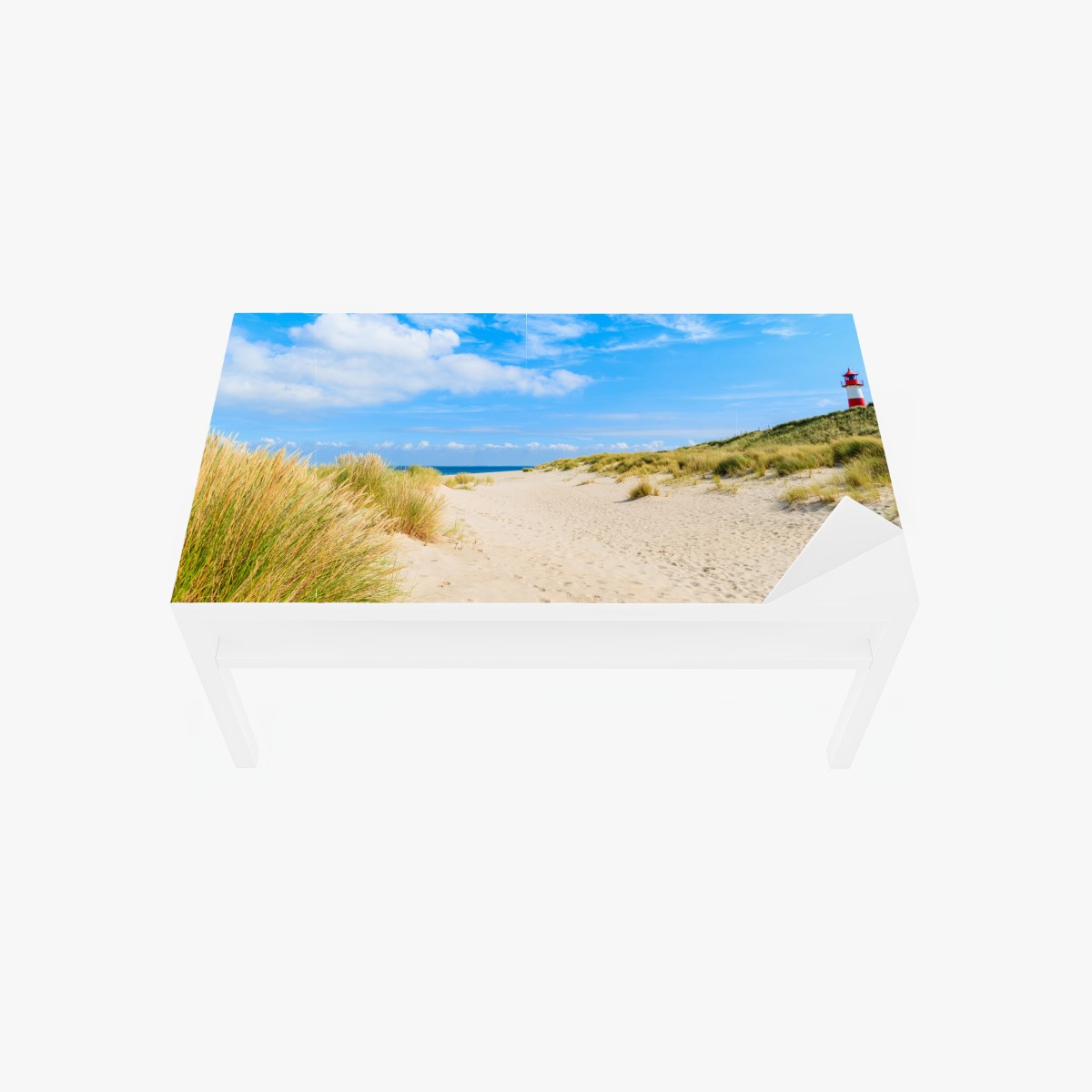 Tischaufkleber und Schreibtischaufkleber ruhige dünen Sylt mit leuchtturm – Wallnifity®
