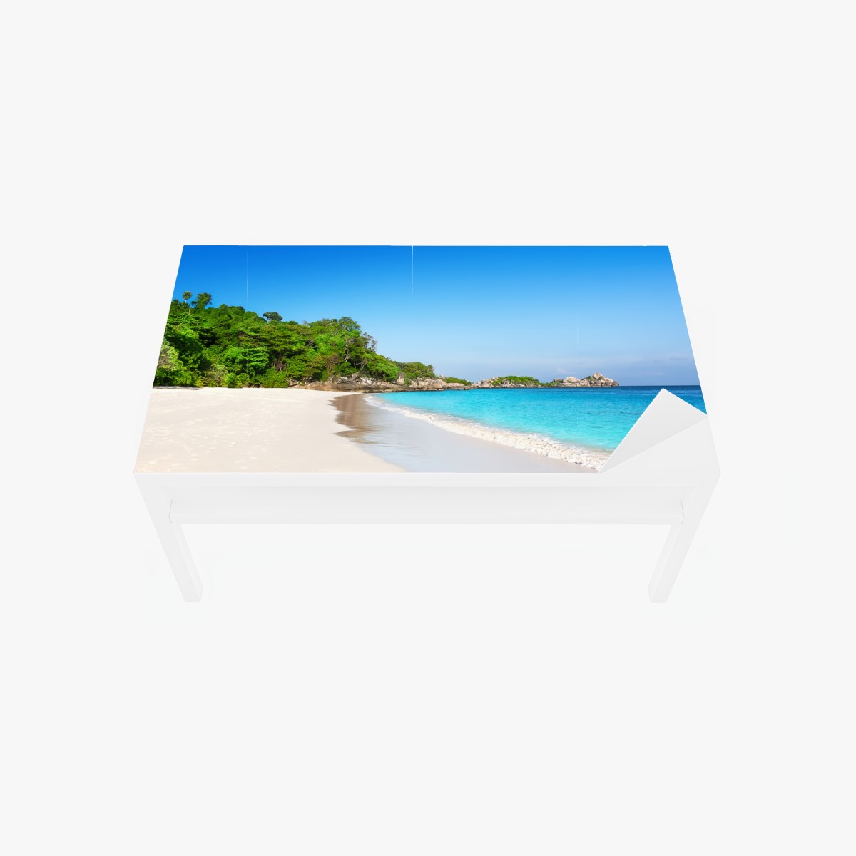 Tischaufkleber und Schreibtischaufkleber tropischer strand mit weißem sand – Wallnifity®